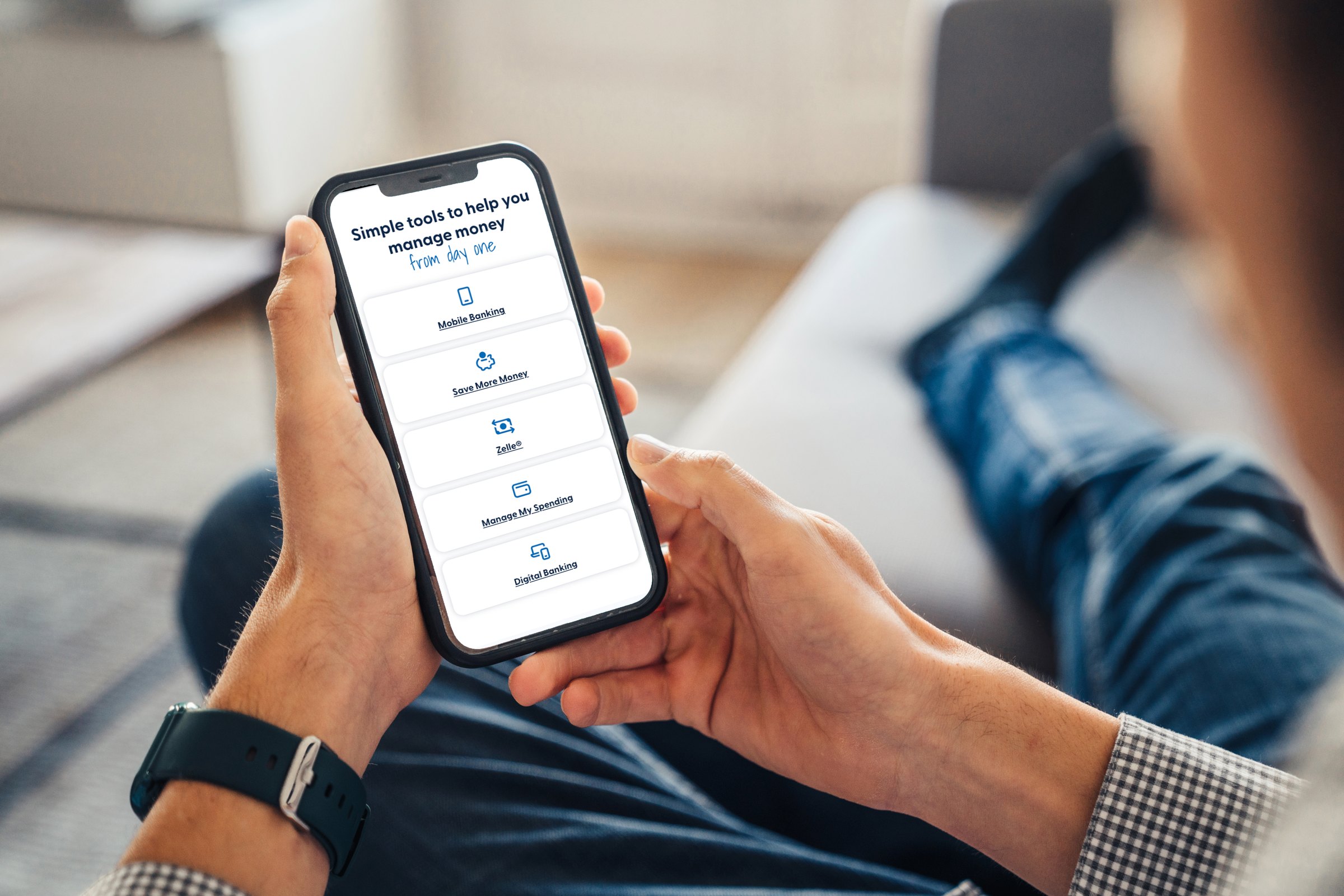 Goal-focused financial tools displayed on the redesigned PEFCU mobile website